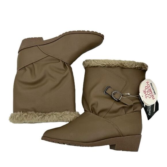 NWT Du Pont Women's Snow Star II Dacron 808 Faux Fur Winter Boots Tan Size 8M - Picture 6 of 13
